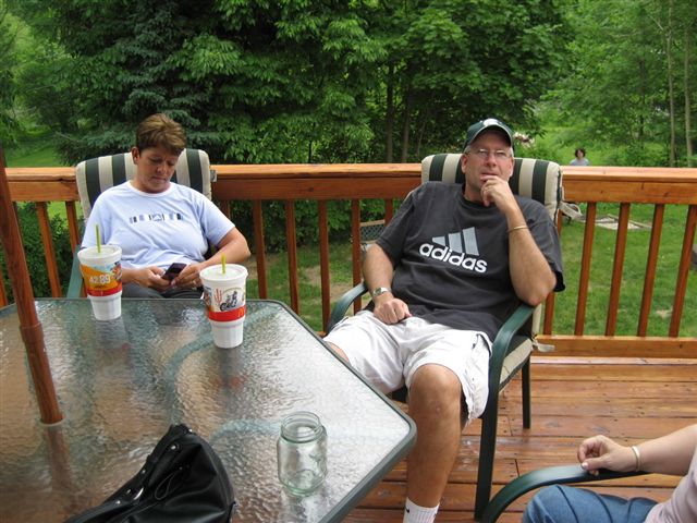 Relaxing on the deck
